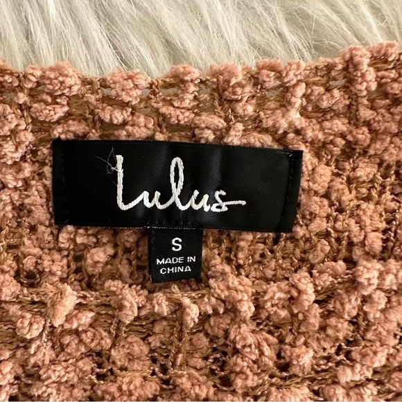 Lulus Sweater Top Pink Chenille Always Be Together Color Block Preppy Boho Small - Picture 5 of 8